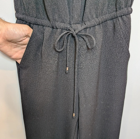 H&M Black Sleeveless V Neck Button Down Pant Romper Jumpsuit Women Canada Size 2 - Picture 12 of 13
